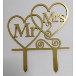 Toper zlatni Mr&Mrs dva srca